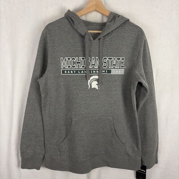 Michigan State Spartans Hoodie Pullover Medium Gray Football Captivating NWT - Picture 1 of 6